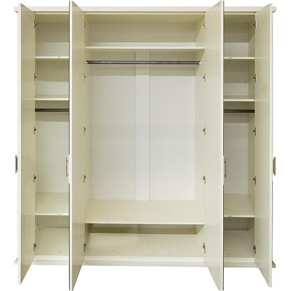 Шкаф для одежды «Тунис» П6.343.1.09 (П344.09/1), Основной материал: массив дуба, Цвет: Слоновая кость с серебром