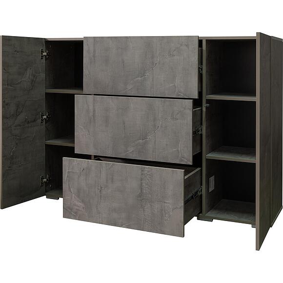 Тумба «Норидж» П6.633.0.24 (П633.24), Цвет: Оникс (noridzh_633-24_open_onix.jpg) Тумба «Норидж» П6.633.0.24 (П633.24), Цвет: Оникс