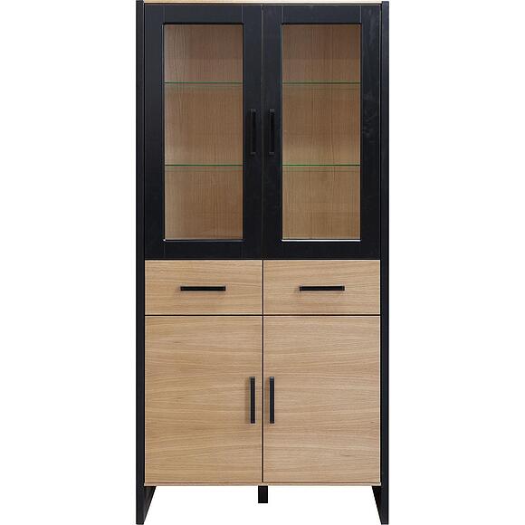 Шкаф-витрина «Монтана» П8.918.0.73, Основной материал: ДСП+шпон, Цвет: Дуб розовый воск