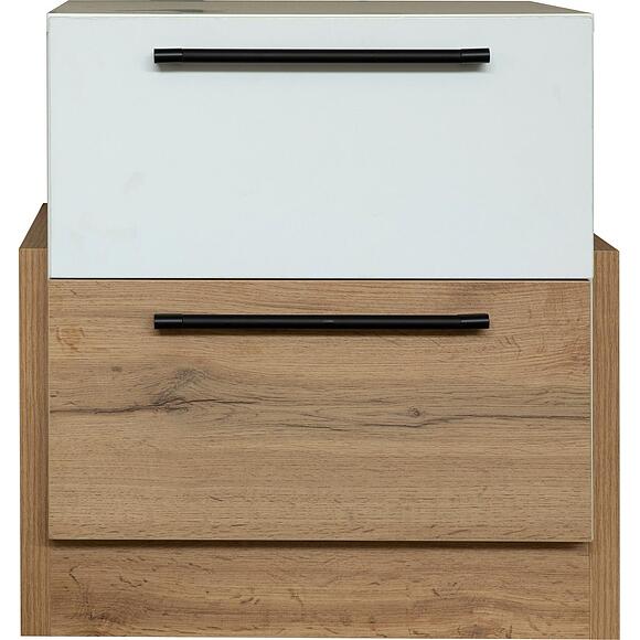 Тумба прикроватная «Гвиана» П631.04 (Белый + дуб вотан), Цвет: Дуб Вотан + белый (Tymba_prikrovatnaya_Gviana_P631-04_belii-dyb_vatan.jpg) Тумба прикроватная «Гвиана» П631.04 (Белый + дуб вотан), Цвет: Дуб Вотан + белый