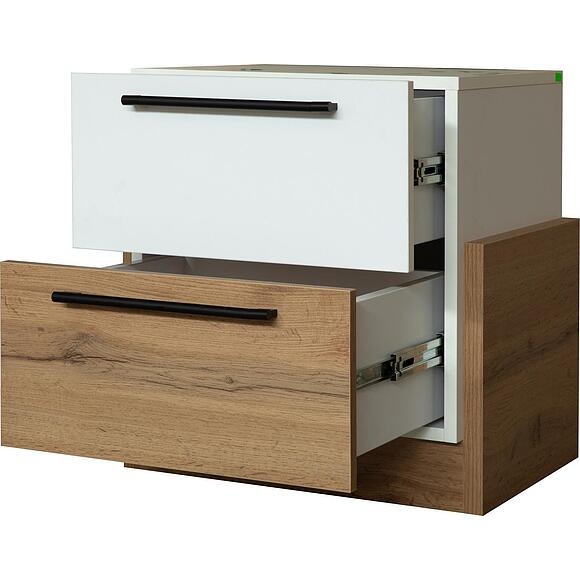 Тумба прикроватная «Гвиана» П631.04 (Белый + дуб вотан), Цвет: Дуб Вотан + белый (Tymba_prikrovatnaya_Gviana_P631-04_belii-dyb_vatan__.jpg) Тумба прикроватная «Гвиана» П631.04 (Белый + дуб вотан), Цвет: Дуб Вотан + белый