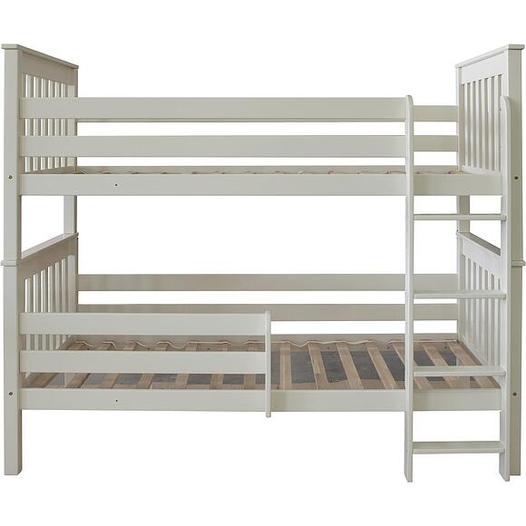 Кровать двухъярусная «Алиса», Основной материал: массив березы, Цвет: Слоновая кость, Спальное место: 2000x900 мм, Размер: 2060х1130х1750