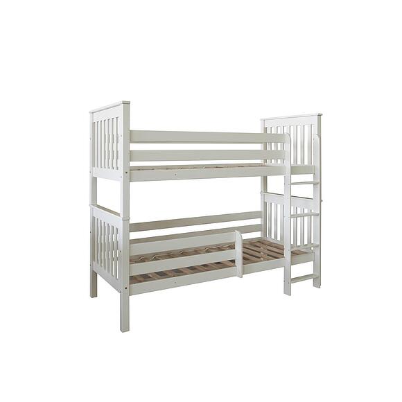 Кровать двухъярусная «Алиса», Основной материал: массив березы, Цвет: Слоновая кость, Спальное место: 2000x900 мм, Размер: 2060х1130х1750