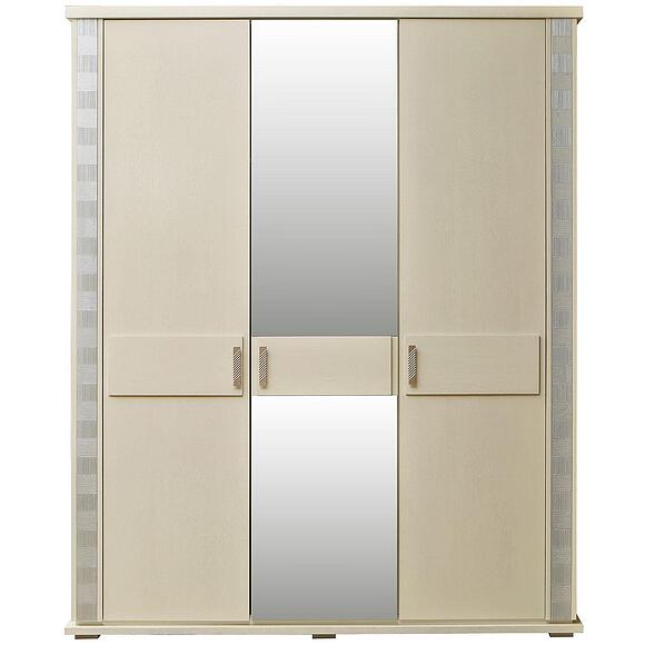 Шкаф для одежды «Тунис» П6.343.1.01-01 (П344.01), Основной материал: массив дуба, Цвет: Слоновая кость с серебром