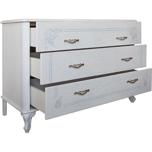 Комод «Флорентина» БМ2.851.1.31(2673), Основной материал: МДФ, облицованная шпоном дуба, Цвет: белый агат