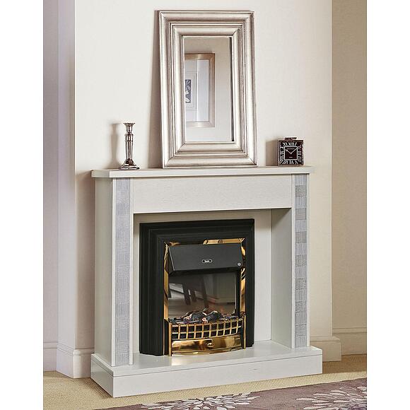 Портал для камина «Тунис» П6.343.0.05 (П343.05Ш), Цвет: Слоновая кость с серебром