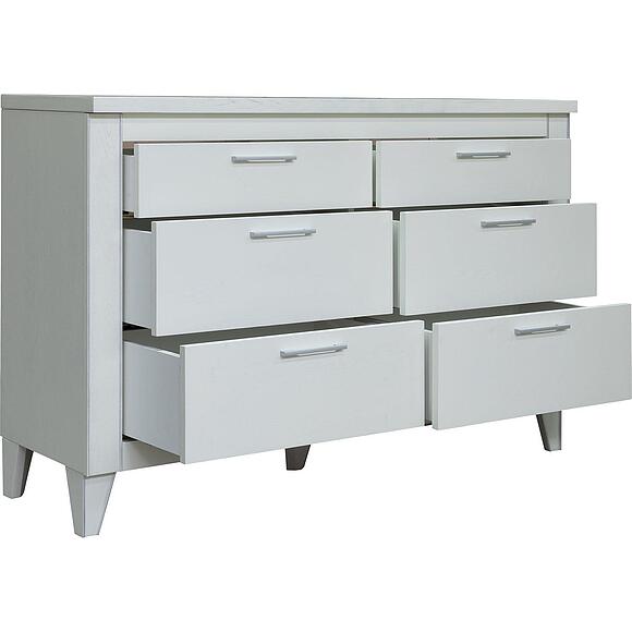 Комод «Амадей» П6.635.1.17 (П635.14), Основной материал: массив дуба, Цвет: Слоновая кость с серебром