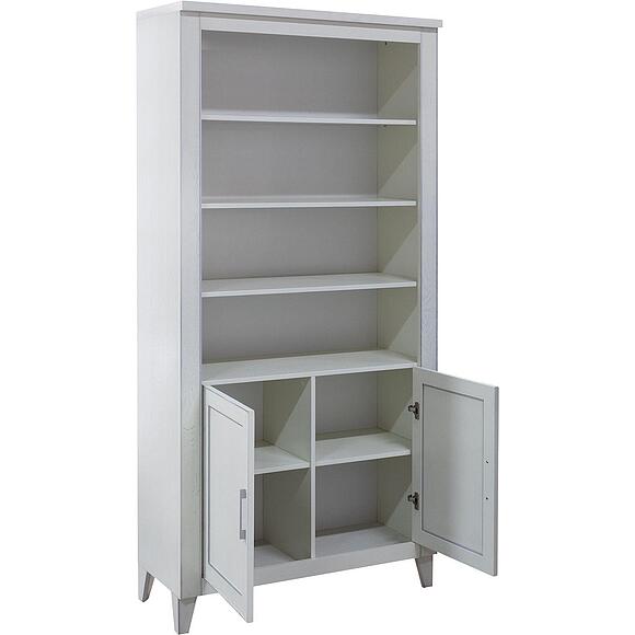 Шкаф «Амадей» П6.635.2.16 (П635.16), Основной материал: массив дуба, Цвет: Слоновая кость с серебром