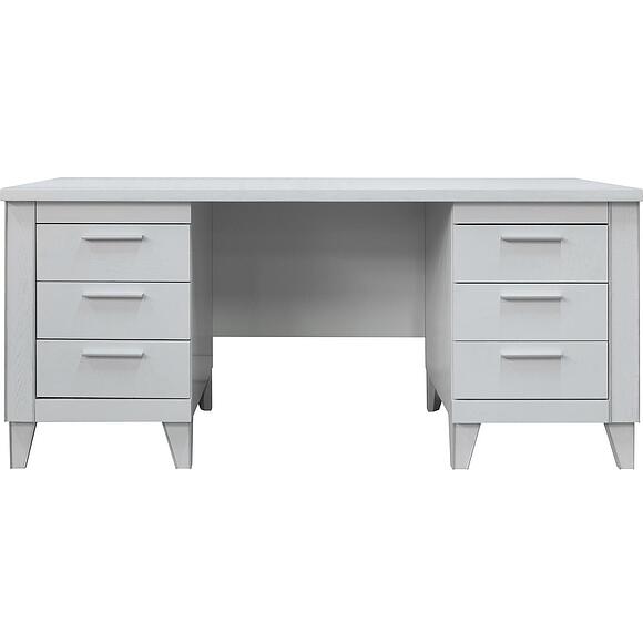 Стол письменный 2т «Амадей» П6.635.2.17 (П635.17), Основной материал: массив дуба, Цвет: Слоновая кость с серебром