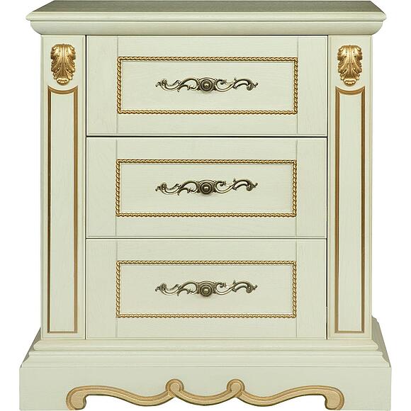 Тумба «Милана 1я» П4.265.2.28(396.28), Основной материал: массив дуба, Цвет: Слоновая кость с золочением