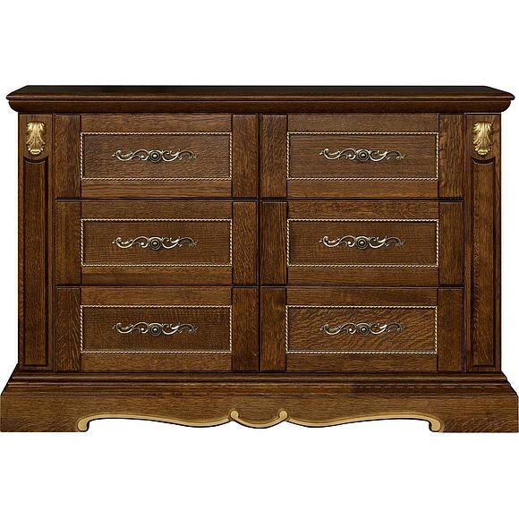 Тумба «Милана 2я» П4.265.2.31(396.31), Основной материал: массив дуба, Цвет: Черешня с золочением