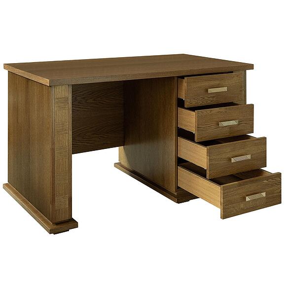 Стол письменный «Тунис» П6.343.2.25 (П343.25-1Ш), Основной материал: ДСП+шпон, Цвет: дуб рустикаль с золочением