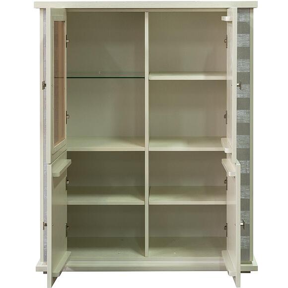 Тумба комбинированная «Тунис» П6.343.0.23 (П343.23/1Ш), Цвет: Слоновая кость с серебром