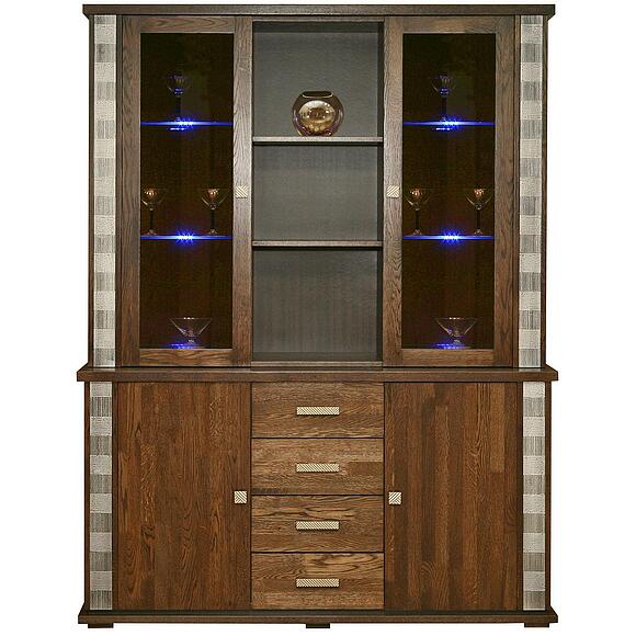 Шкаф 3д «Тунис» П6.343.0.06 (П343.06Ш), Основной материал: массив дуба, Цвет: Венге с серебром