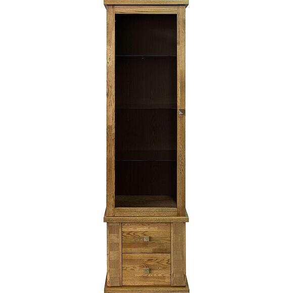 Шкаф с витриной «Тунис» П6.343.0.21-01 (П343.21Ш), Основной материал: ДСП+шпон, Цвет: дуб рустикаль с золочением