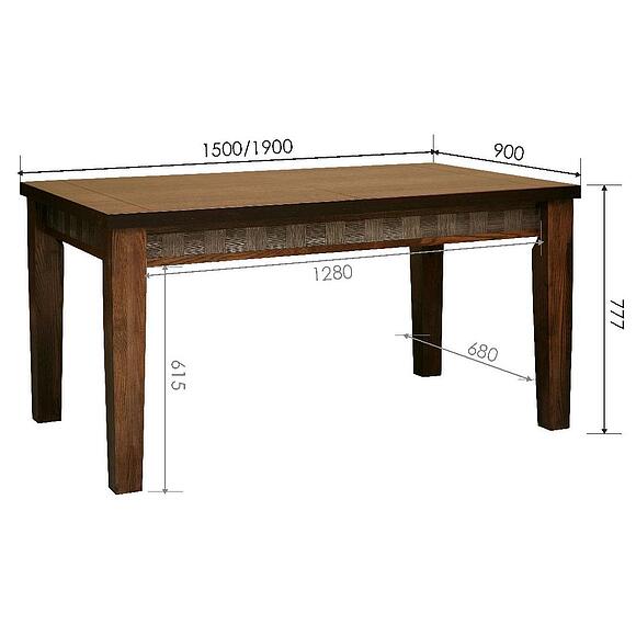 Стол обеденный «Тунис» П6.343.4.02 (П352.02), Основной материал: ДСП+шпон, Цвет: Венге с серебром