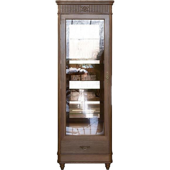 Шкаф-витрина «Юстина Люкс» БМ2.690.0.05(-01), Основной материал: массив дуба, Цвет: Орех