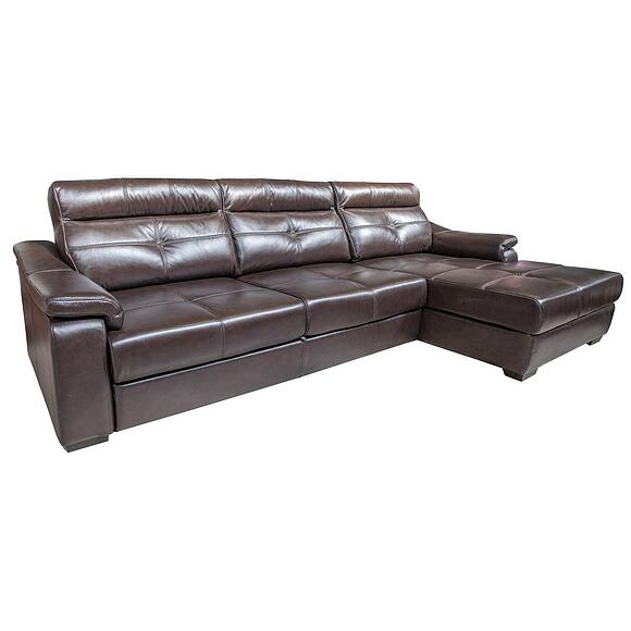 Угловой диван «Барселона 2» (3mL/R8mR/L), Основной материал: натуральная кожа, Группа ткани: 140 группа