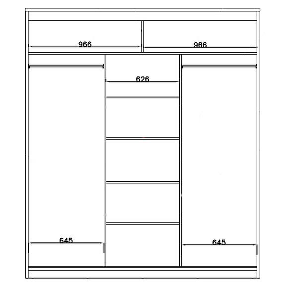 Шкаф-купе 3д «Сорренто» П6.949.1.01, Основной материал: ЛДСП, Цвет: Дуб Бордо лайт + Дуб Монастырский