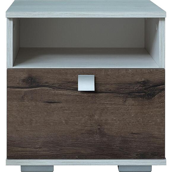 Тумба прикроватная  «Сорренто» П6.949.1.04, Основной материал: ЛДСП, Цвет: Дуб Бордо лайт + Дуб Монастырский (8C3A1962.jpg) Тумба прикроватная  «Сорренто» П6.949.1.04, Основной материал: ЛДСП, Цвет: Дуб Бордо лайт + Дуб Монастырский