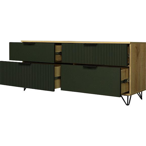 Тумба «Рокси» П6.948.0.02, Основной материал: ЛДСП, Цвет: Грин Софт+Дуб Кантри золотой