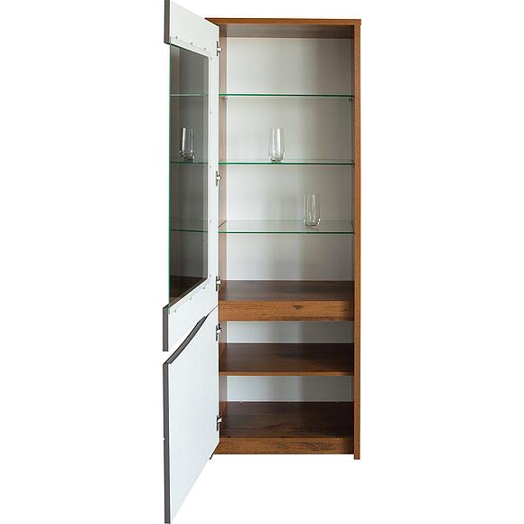 Шкаф «Монако» П6.528.0.01-01, Основной материал: МДФ+ПВХ, Цвет: Дуб Саттер+Серый Мокко