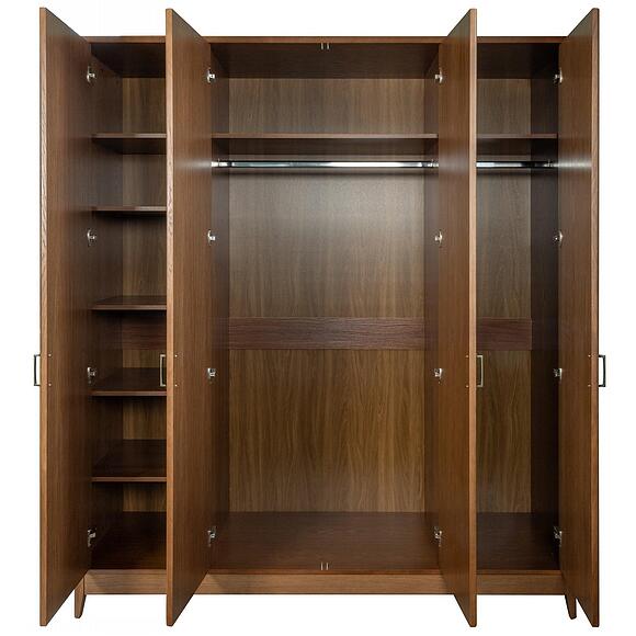 Шкаф для одежды 4д «Вилора» БМБМ2.775.1.27-01, Основной материал: ДСП+шпон, Цвет: Коньяк