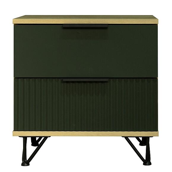Тумба прикроватная «Рокси» П6.948.1.04, Основной материал: ЛДСП+МДФ, Цвет: Грин Софт+Дуб Кантри золотой