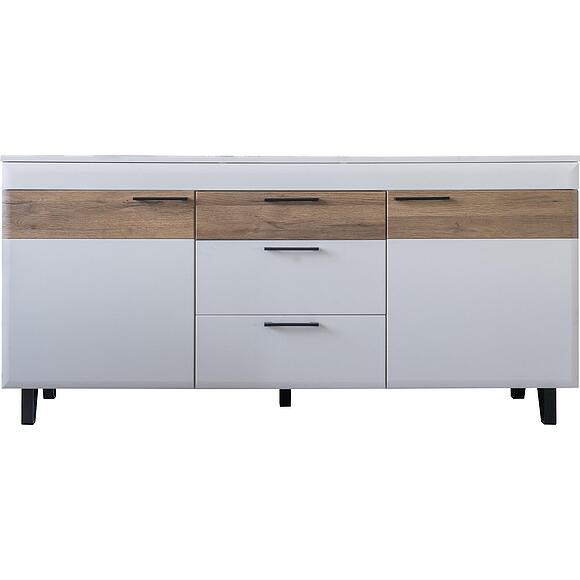 Комод «Ариста» П3.593.0.01, Основной материал: ЛДСП, Цвет: Беж Нубук + Дуб Артизан Трюфель (Komod_Arista_P3-593-0-01_.jpg) Комод «Ариста» П3.593.0.01, Основной материал: ЛДСП, Цвет: Беж Нубук + Дуб Артизан Трюфель