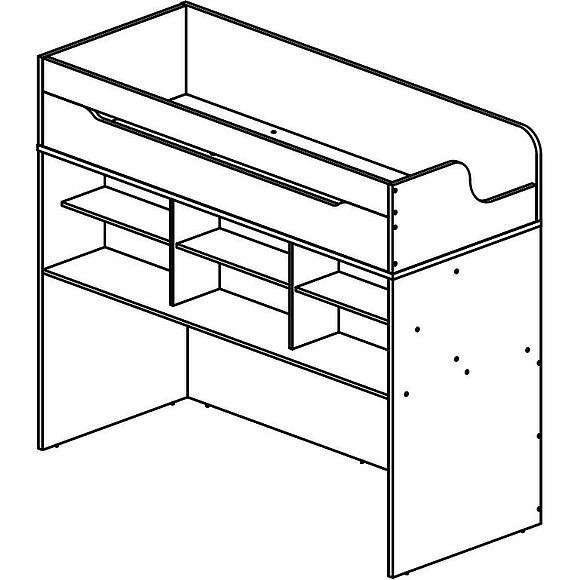 Кровать-чердак «Балу» П039.122 (уценка), Основной материал: ЛДСП, Цвет: 6034 бирюза, Спальное место: 2000x800 мм, Размер: 2060х862х1719