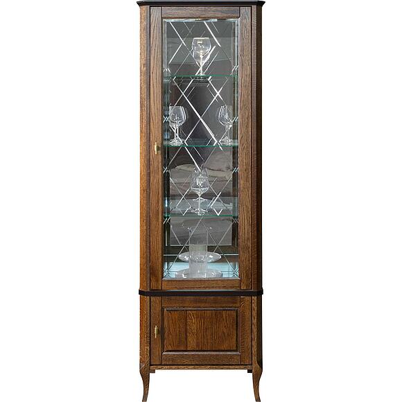 Шкаф с витриной «Нокс» П4.988.0.01, Основной материал: массив дуба, Цвет: Черешня (6T3A9219_.jpg) Шкаф с витриной «Нокс» П4.988.0.01, Основной материал: массив дуба, Цвет: Черешня