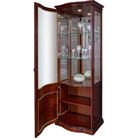 Шкаф-витрина «Бристоль» П3.588.0.09-01, Основной материал: массив дуба, Цвет: Спелая вишня