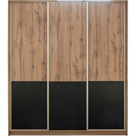 Шкаф-купе 3Д «Блэквуд Лофт» П3.0556.1.41, Основной материал: ЛДСП, Цвет: Дуб Вотан + чёрный