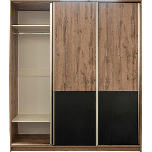 Шкаф-купе 3Д «Блэквуд Лофт» П3.0556.1.41, Основной материал: ЛДСП, Цвет: Дуб Вотан + чёрный