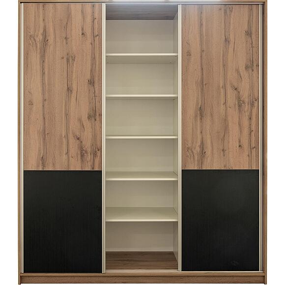 Шкаф-купе 3Д «Блэквуд Лофт» П3.0556.1.41, Основной материал: ЛДСП, Цвет: Дуб Вотан + чёрный