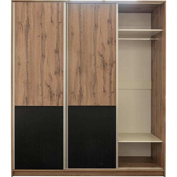 Шкаф-купе 3Д «Блэквуд Лофт» П3.0556.1.41, Основной материал: ЛДСП, Цвет: Дуб Вотан + чёрный