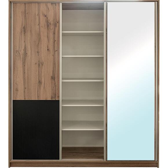 Шкаф-купе 3Д «Блэквуд Лофт» П3.0556.1.43, Основной материал: ЛДСП, Цвет: Дуб Вотан + чёрный