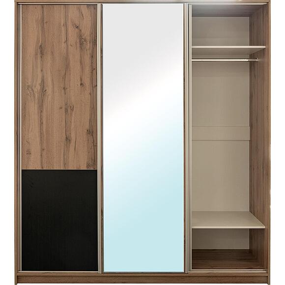 Шкаф-купе 3Д «Блэквуд Лофт» П3.0556.1.43, Основной материал: ЛДСП, Цвет: Дуб Вотан + чёрный