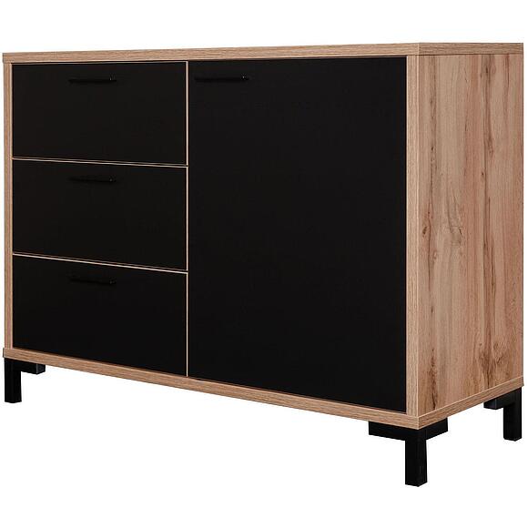 Комод «Блэквуд Лофт» П3.0556.1.14, Основной материал: ЛДСП, Цвет: Дуб Вотан + чёрный (komod_blakwood_p558_045e158c257c4ae5e15983bebc29-2.jpg) Комод «Блэквуд Лофт» П3.0556.1.14, Основной материал: ЛДСП, Цвет: Дуб Вотан + чёрный