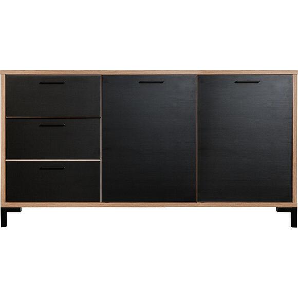 Тумба «Блэквуд Лофт» П3.0556.0.07, Основной материал: ЛДСП, Цвет: Дуб Вотан + чёрный