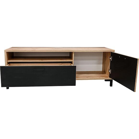 Тумба «Блэквуд Лофт» П3.0556.0.03, Основной материал: ЛДСП, Цвет: Дуб Вотан + чёрный (4J4A5959.jpg) Тумба «Блэквуд Лофт» П3.0556.0.03, Основной материал: ЛДСП, Цвет: Дуб Вотан + чёрный