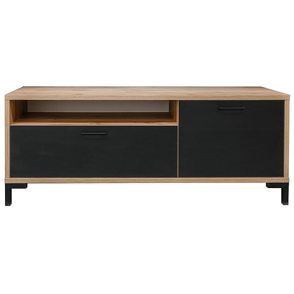 Тумба «Блэквуд Лофт» П3.0556.0.03, Основной материал: ЛДСП, Цвет: Дуб Вотан + чёрный (tumba_blekwod_p556_03_2.jpg) Тумба «Блэквуд Лофт» П3.0556.0.03, Основной материал: ЛДСП, Цвет: Дуб Вотан + чёрный