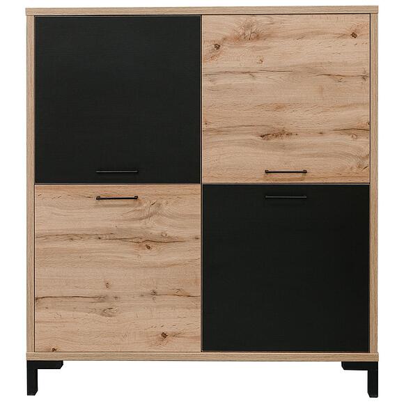 Тумба «Блэквуд Лофт» П3.0556.0.05, Основной материал: ЛДСП, Цвет: Дуб Вотан + чёрный