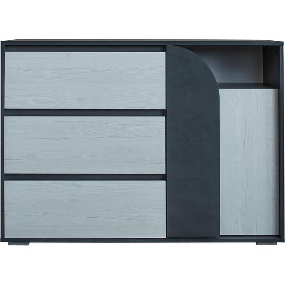 Комод «Челси Бум» П3.0587.1.03, Основной материал: ЛДСП, Цвет: Дуб Бордо лайт + Металл Бруклин