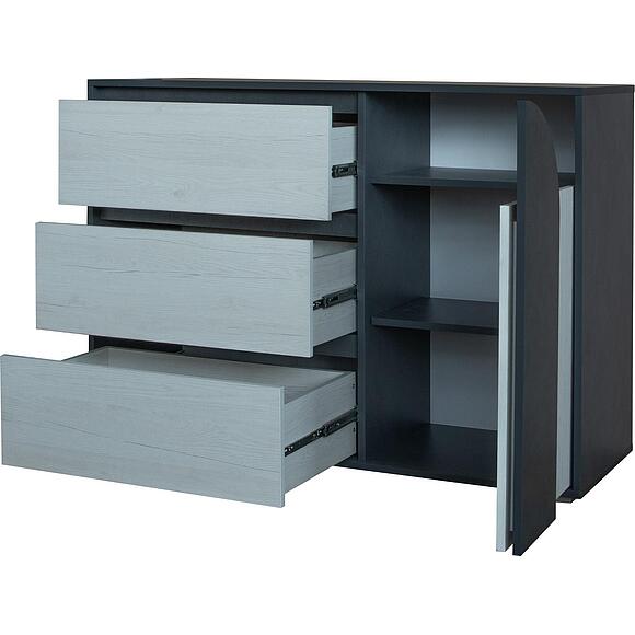 Комод «Челси Бум» П3.0587.1.03, Основной материал: ЛДСП, Цвет: Дуб Бордо лайт + Металл Бруклин