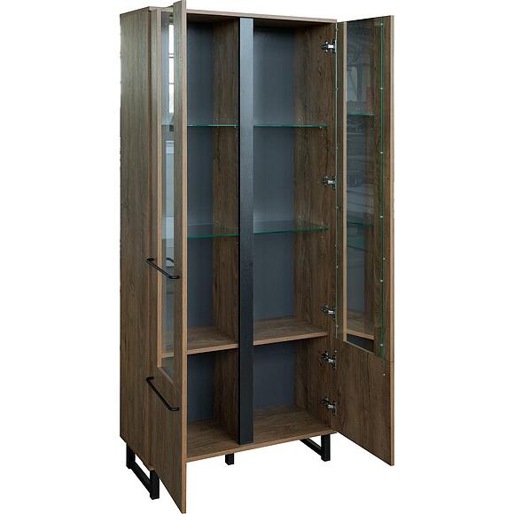 Шкаф с витриной 2д «Форте Лофт» П3.0583.0.08, Основной материал: ЛДСП, Цвет: Дуб Канзас