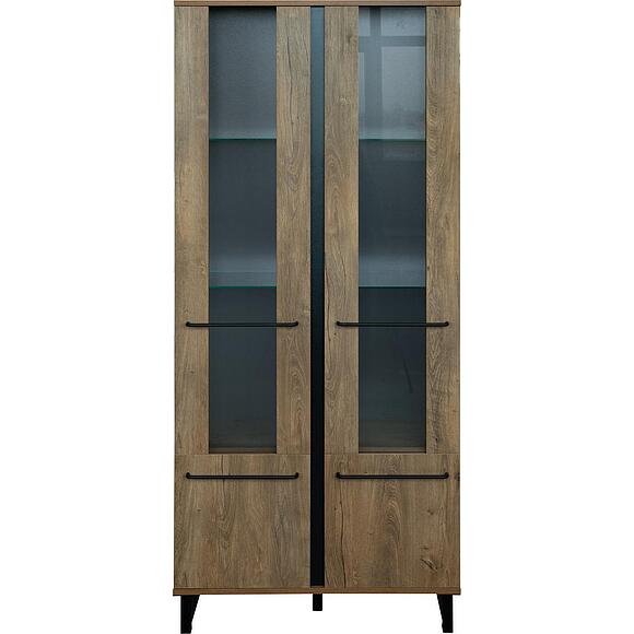 Шкаф с витриной 2д «Форте Лофт» П3.0583.0.08, Основной материал: ЛДСП, Цвет: Дуб Канзас