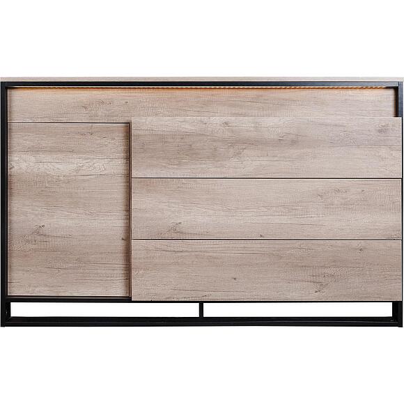 Комод «Каньон Лофт» П3.0561.0.01/21, Основной материал: ЛДСП, Цвет: Дуб Каньон+чёрный