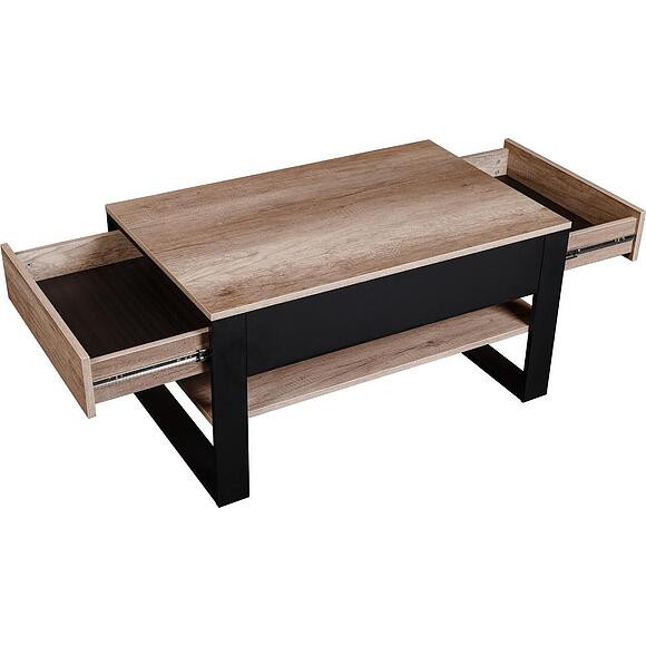 Стол журнальный «Каньон Лофт» П3.0561.0.06, Основной материал: ЛДСП, Цвет: Дуб Каньон+чёрный