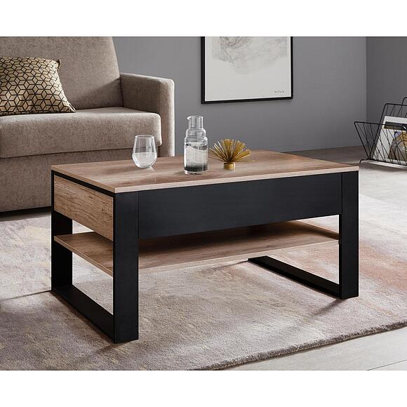 Стол журнальный «Каньон Лофт» П3.0561.0.06, Основной материал: ЛДСП, Цвет: Дуб Каньон+чёрный